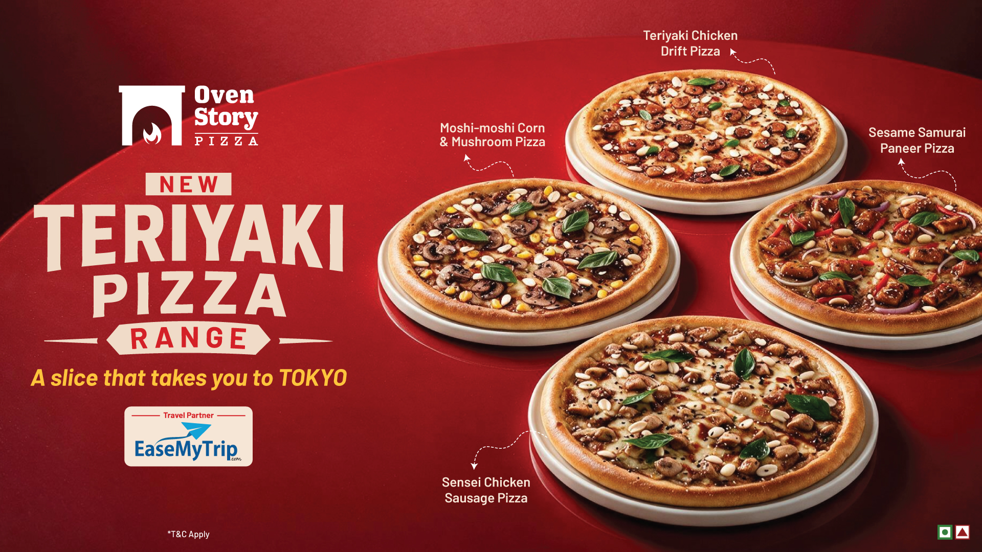 Oven Story Pizza by Rebel Foods partners with EaseMyTrip for 'Teriyaki to Tokyo'